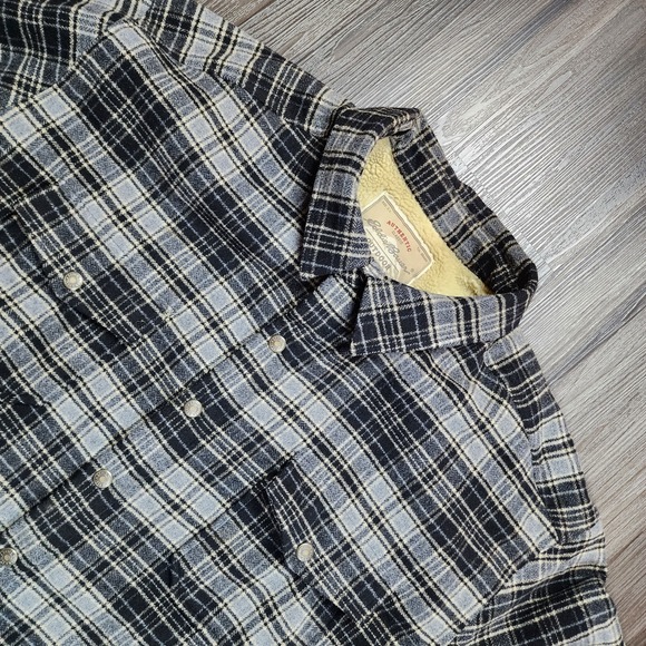 Eddie Bauer 3XL Sherpa Lined Wool Blend Flannel Shirt Jacket Plaid Winter
